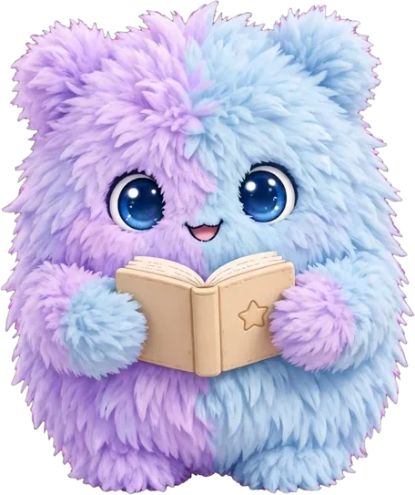 Puko holding a little book